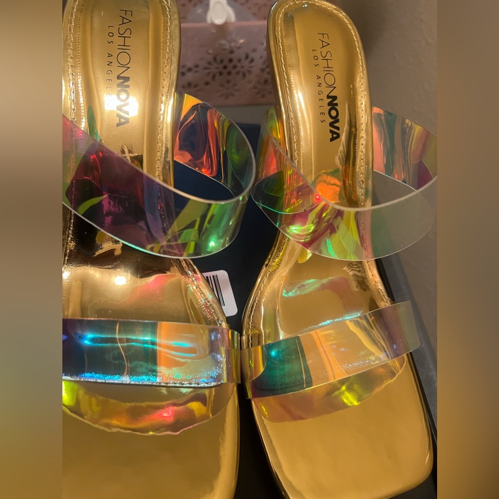 Colorful low heels clear ish